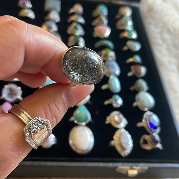 Rutilated Quartz Ring Solid Sterling Silver - Picture 4 of 5